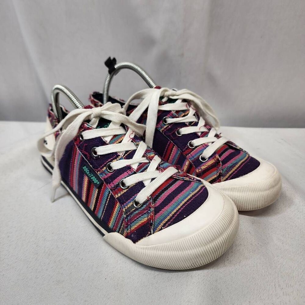 Rocket Dog Jazzin Sneaker Women's 9 Multicolor Striped Low Top Comfort